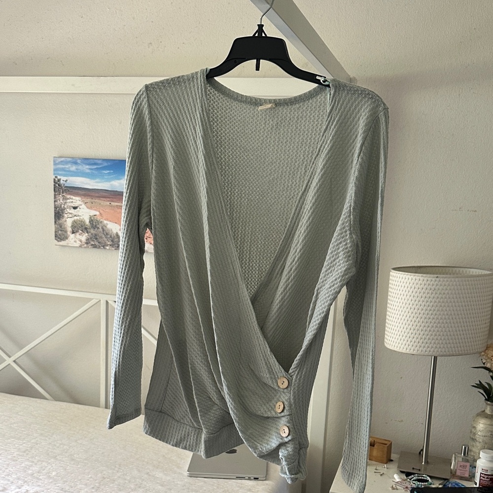 Sundays Textured Mint Knit Top